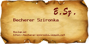 Becherer Szironka névjegykártya